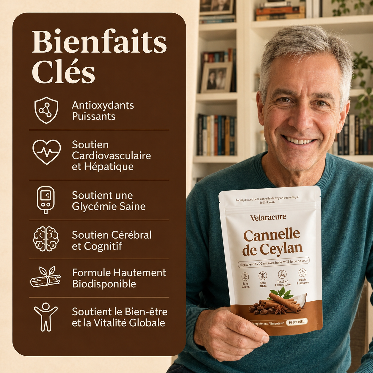 Cannelle de Ceylan – équivalent à 7200 mg – avec huile MCT
