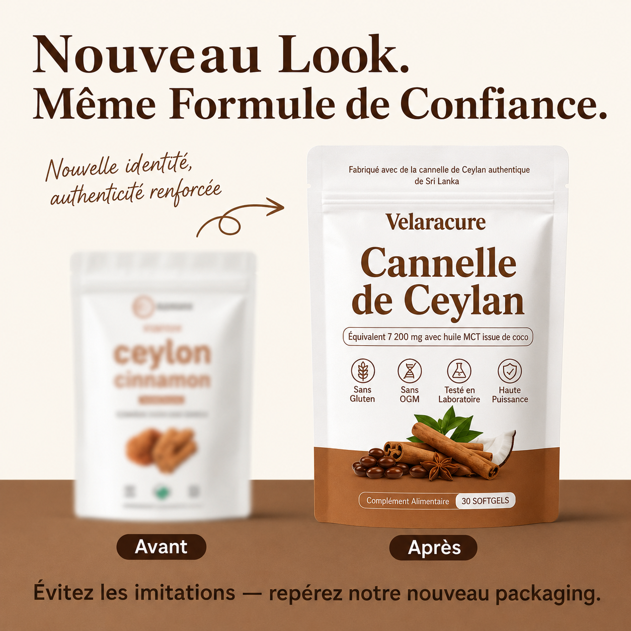 Cannelle de Ceylan – équivalent à 7200 mg – avec huile MCT